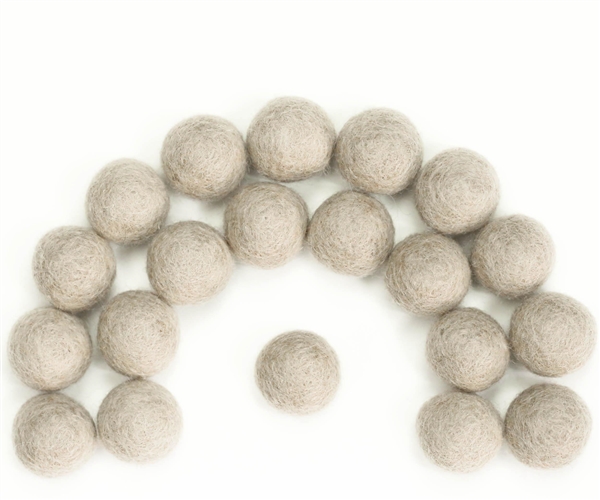 Beige Stone & Tan Wool Felt Balls: Handmade Wool Felted Balls