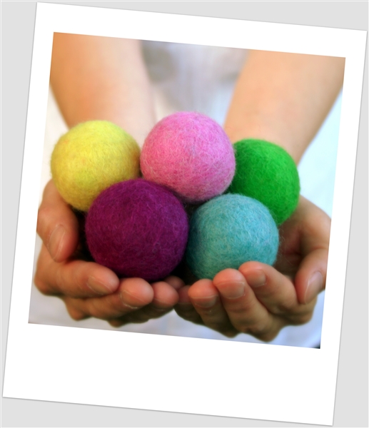 Jumbo Mixed Colored Wool Felt Balls: 20 