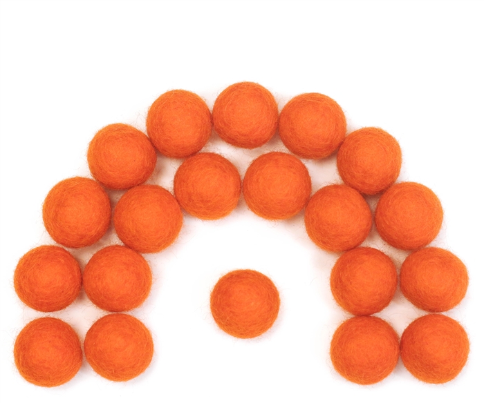 Candy Orange Felt Balls