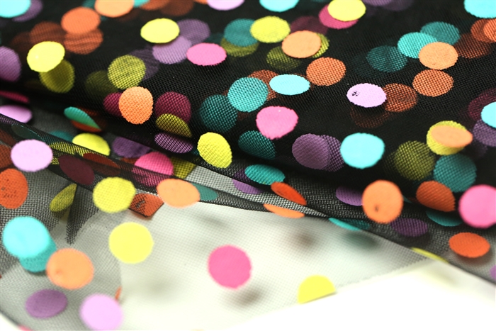 Black Polka Dot Confetti Tulle, Black Tulle, 8 cm Tulle, 15 cm Tulle, 3  inch Tulle, 6 inch Tulle, Party Tulle, Black Confetti Tulle