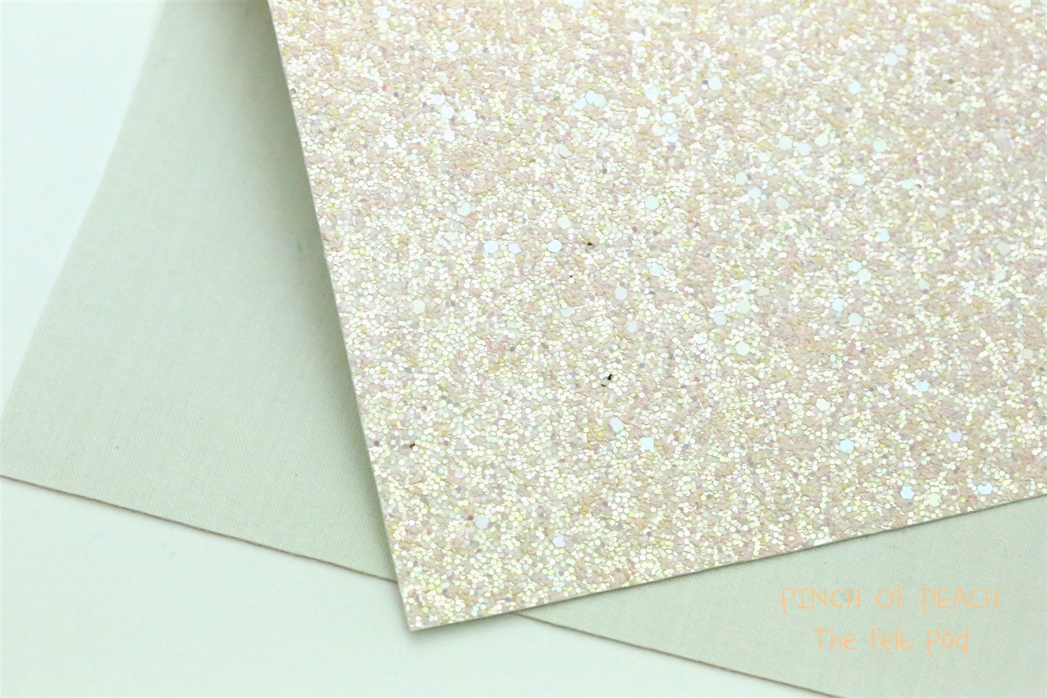 Pinch of Peach Chunky Glitter Fabric Sheet: 8 x 12