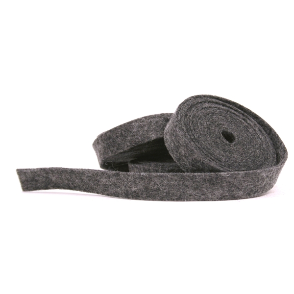 Heather Charcoal Wool Felt Ribbon, Heather Felt, Charcoal Felt