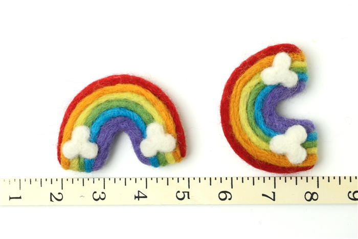 Wildflower by Hu Hands Rainbow Party - 100% Handmade Wool Felt Pom