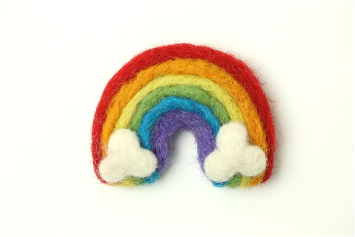 Wildflower by Hu Hands Rainbow Party - 100% Handmade Wool Felt Pom