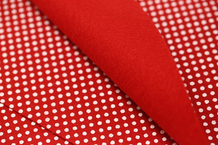 Printed Polka Dot Wool Felt