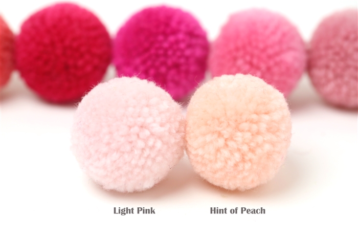 Yarn pom poms, yarn poms, garland poms, P44 Dark Pink, Pink Yarn Poms, Pink  Pom Poms