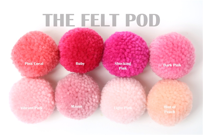 Yarn pom poms, yarn poms, garland poms, P44 Dark Pink, Pink Yarn Poms, Pink  Pom Poms