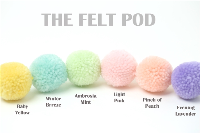 Wool Pom Pom Garland, Pink/Yellow/Orange Mix - Midori Retail