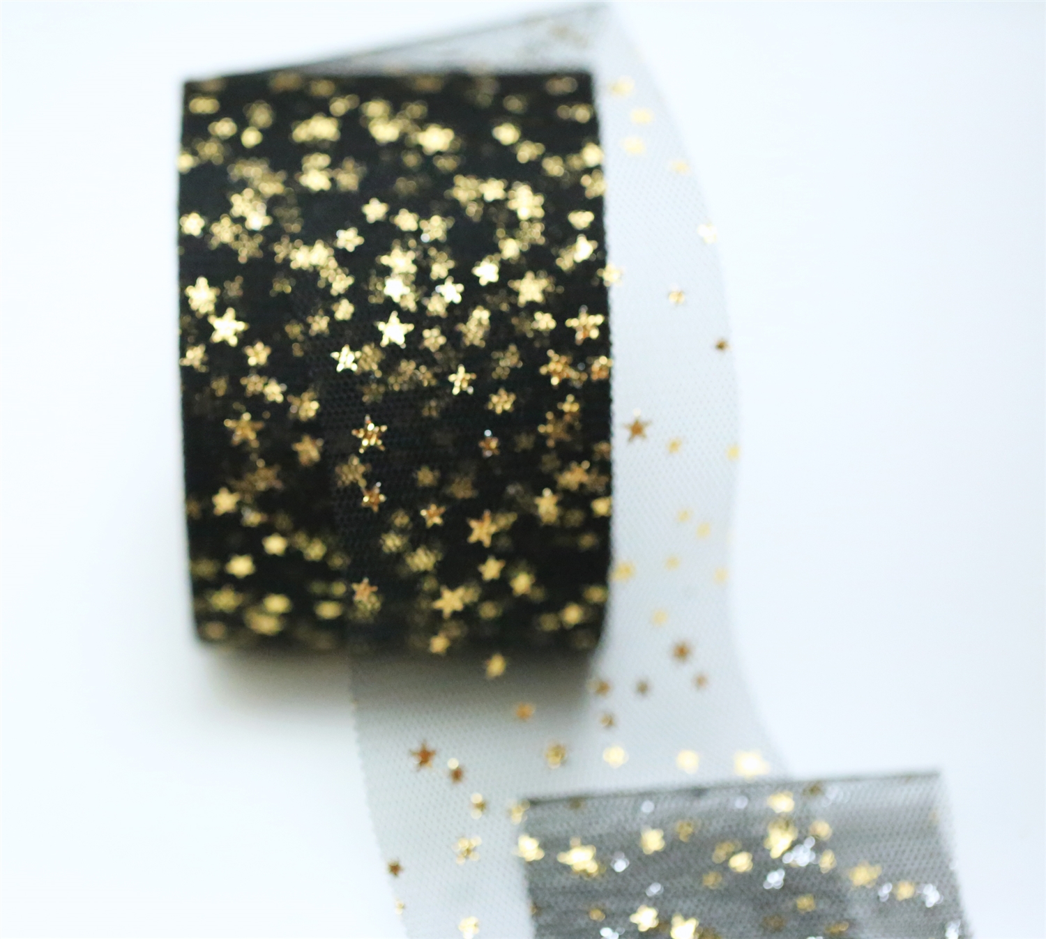 Gold Star Moon Tulle Ribbon 